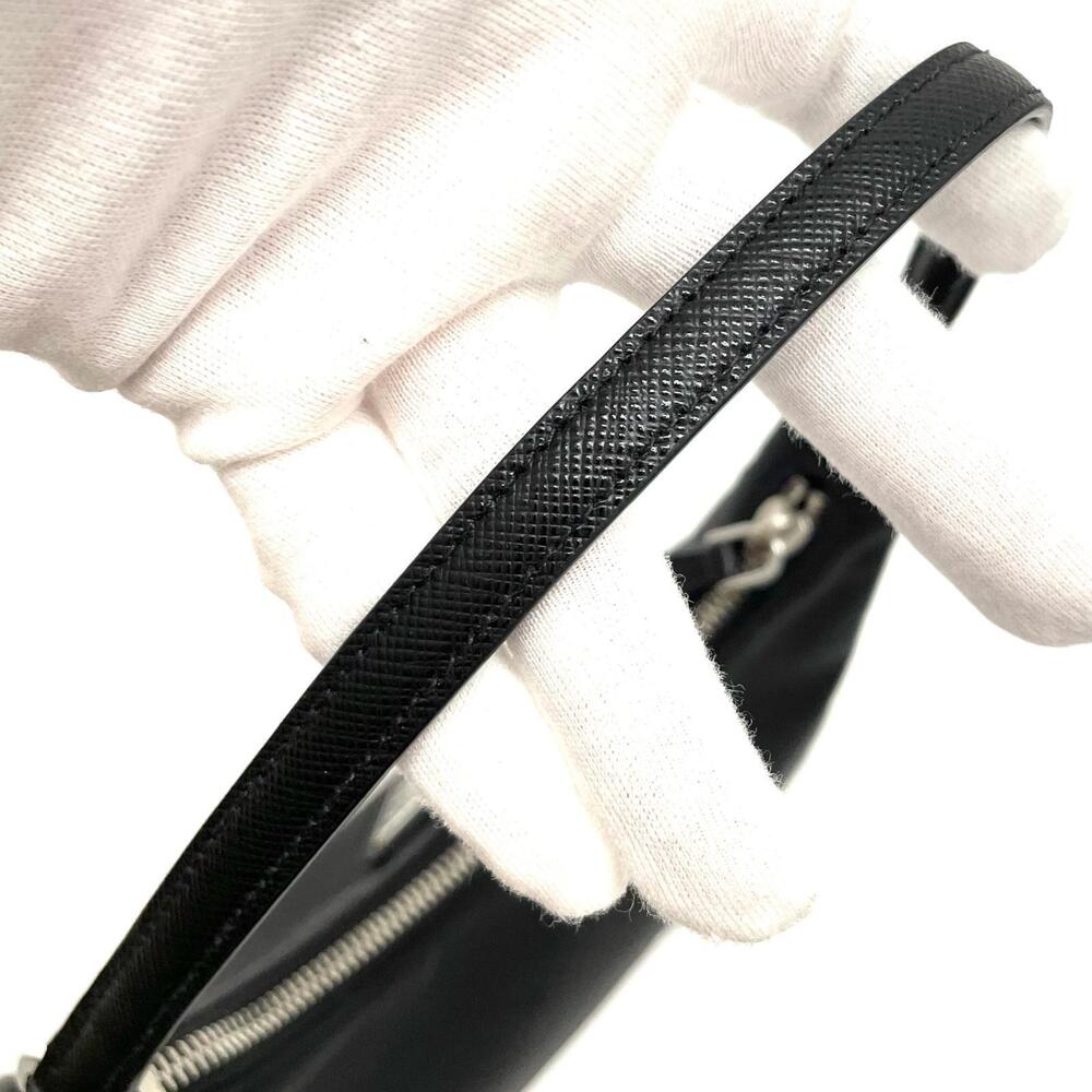 Prada Tessuto Triangle Plate Accessory Pouch Black - Picture 8 of 12